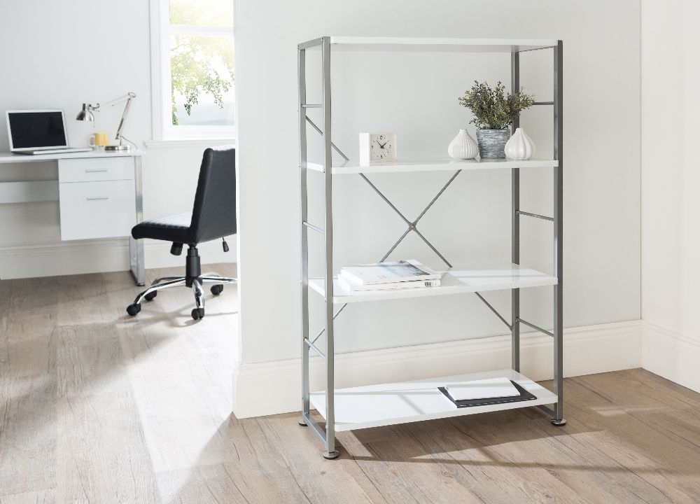 Product photograph of Alphason Cabrini White Office Bookshelf - Abc65043-wh from Choice Furniture Superstore.